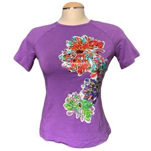 Vivienne tam graphic print purple t-shirt